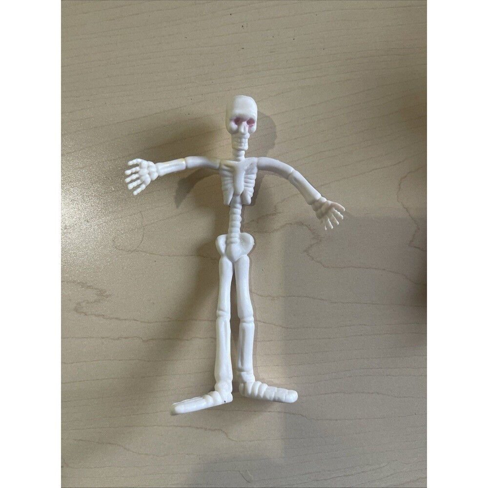 Vintage Bendable Poseable Skeleton Toy Bendy Figure 1980s-90s Halloween Decor 5"
